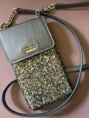 Kate Spade Silver Glitter Crossbody